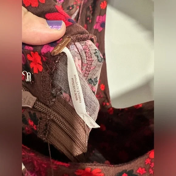 NWT Free People It Takes Two Wrap Dress in Plum Combo - Picture 4 of 12